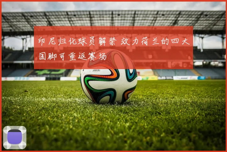 印尼归化球员解禁 效力荷兰的四大国脚可重返赛场